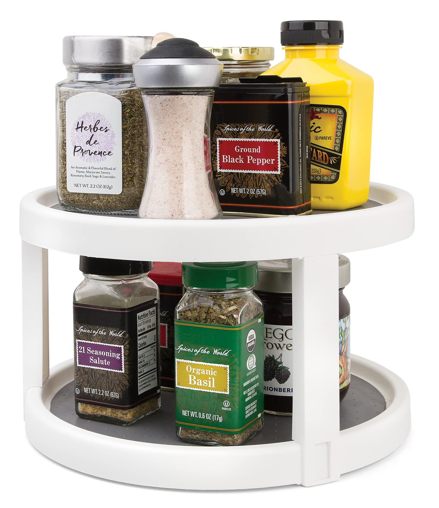 2 Tier Lazy Susan Organizer for Cabinet - 10 Inch Two Tier Lazy Susan ...