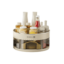 2 Tier Lazy Susan Turntable for Cabinet,Countertop,Pantry,11"W Spinning Seasoning Organizer,Double Rotating Kitchen Spice Rack Organizer and Condiments,Medicine,Vitamin Bottle Organizer Carousels,1Pc