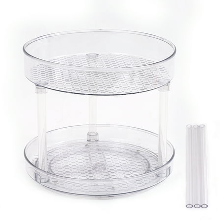 2-Tier Lazy Susan Turntable, 360° Rotating Spice Rack & Cabinet Organizer for Kitchen, Pantry Organizers and Storage (9 Inch)