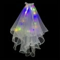 thumbnail image 1 of 2-Tier Light Up Wedding Veil, Led Bachelorette Party for Bride and Women (Colored), 1 of 6