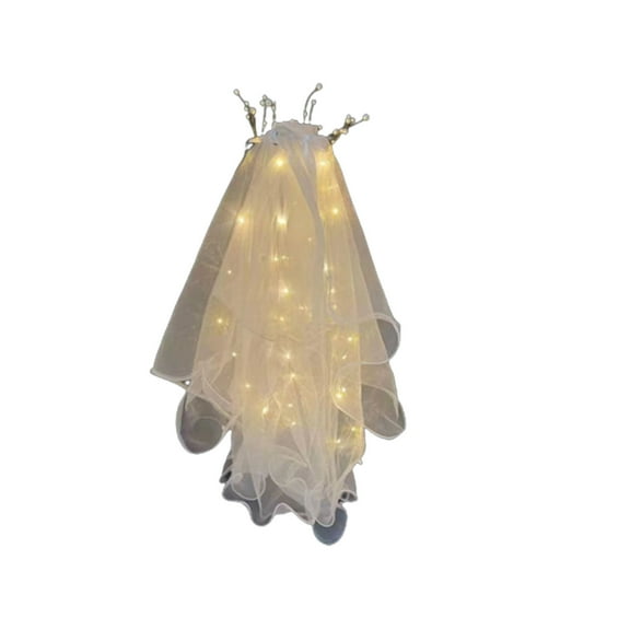 2-Tier Light Up Wedding Veil, Led Bachelorette Party for Bride and Women (Warm)
