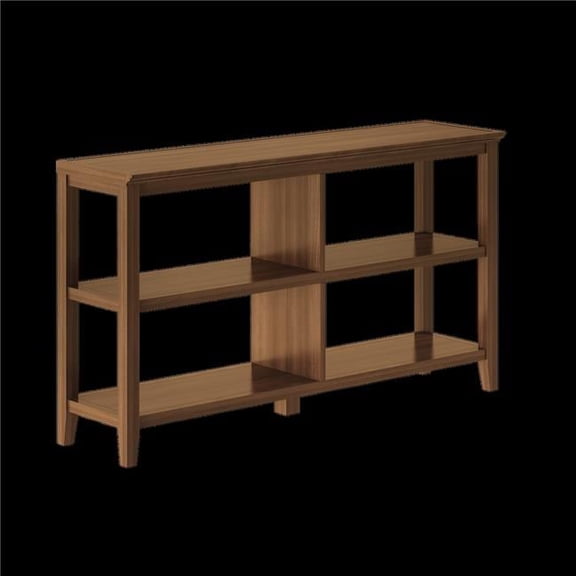 2-Tier Low Wooden Bookcase, Walnut