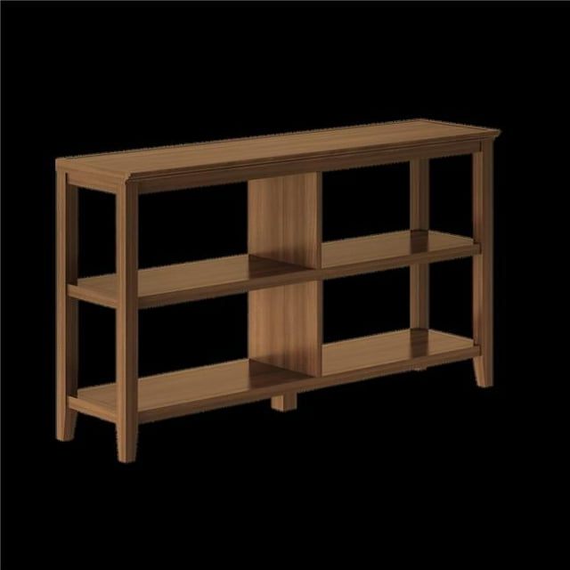 2-Tier Low Wooden Bookcase, Walnut