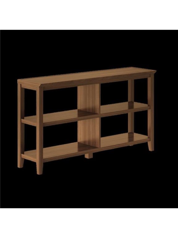 2-Tier Low Wooden Bookcase, Walnut