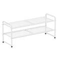 thumbnail image 1 of SUFAUY 2 Tier Shoe Rack Holds up to 10 Pairs, 33" Wide Metal Mesh Shoe Organizer for Closet, White, 1 of 7