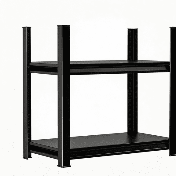 2-Tier Metal BookShelf, 22'‘H x 16"W × 16''D Industrial Bookshelves, Heavy Duty Storage Shelf for Books,Adjustable Standing Book Shelf for Living Room,Bedroom,Office,Library,Tool-Free Assembly