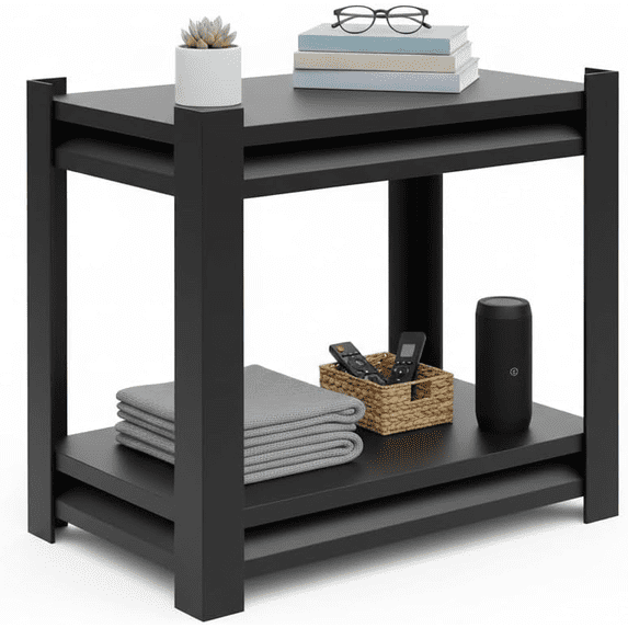 2-Tier Metal Garage Shelving Unit, Heavy Duty Adjustable Storage shelves, Steel Shelving, 1200 lbs Capacity, Industrial Shelves for Heavy Tools and Equipment, Ideal for Garage, Basement, 22"H