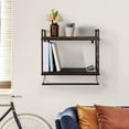 thumbnail image 1 of 2-Tier Metal Industrial 16.9" Bathroom Shelves Wall Mounted, Rustic Wall Shelf Over Toilet, Towel Rack with Towel Bar, Utility Storage Shelf Rack, Floating Shelves Towel Holder, 1 of 3