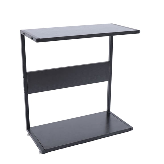 2-Tier Metal PC Desktop Holder CPU Stand Computer Tower W/ Lockable Caster Wheel