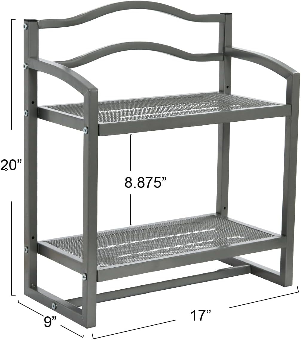2-Tier Metal Wall Mount Bathroom Storage Rack, Silver - Walmart.com
