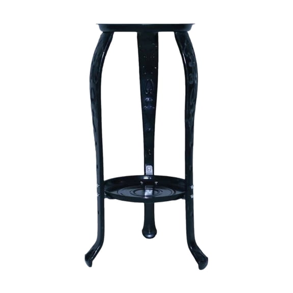 2 Tier Minimalist Metal Plants Stand, Indoor Outdoor Dual Layer Flower Pot Holder, Compact Iron Planter Rack, Balcony Garden Multi Layer Plants Display Organizer