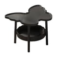 thumbnail image 1 of 2-Tier Modern Side Table, Butterflies Shape End Table Coffee Table Tea Table Small Nightstand Sofa Side Snack Table for Bedroom Living Room Creamy, 1 of 6