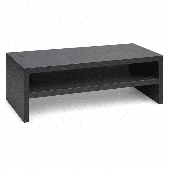 2-Tier Monitor Stand Riser, MDF Desktop Shelf with Storage, 20 in Computer Monitor Riser for Laptop, Printer, Keyboard, Office Desk