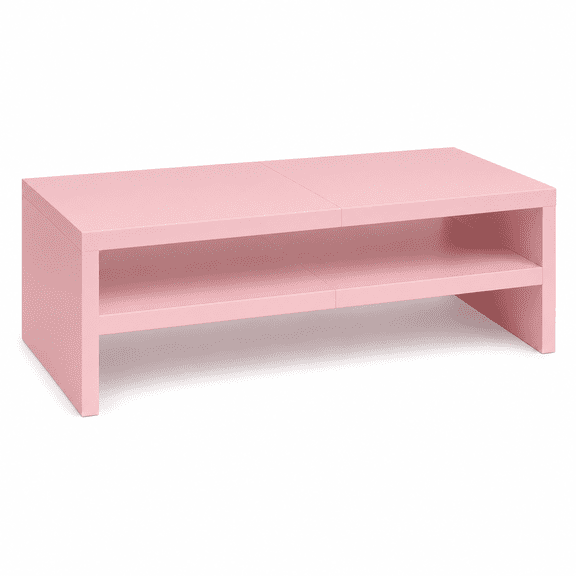 2-Tier Monitor Stand Riser, MDF Desktop Shelf with Storage, 20 in Computer Monitor Riser for Laptop, Printer, Keyboard, Office Desk