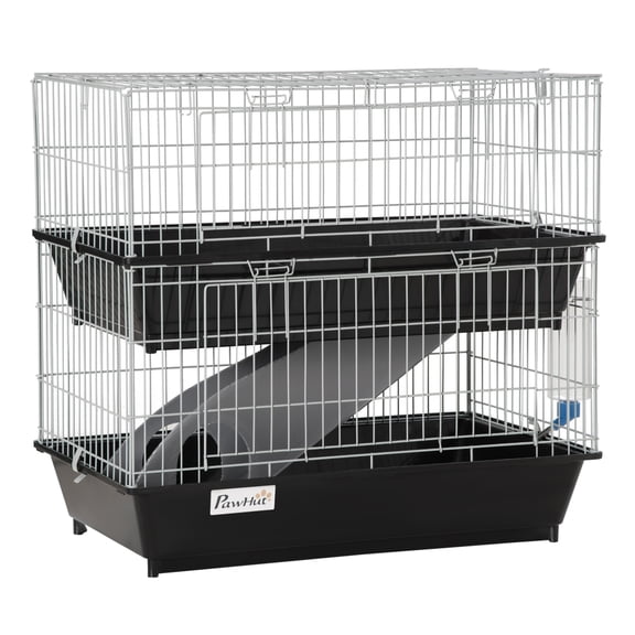 2-Tier Mouse Cage, Ferret Cage W/ Dish and Bottle, Ramp, 2 Doors