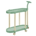 thumbnail image 1 of 2-Tier Movable Plastic Storage Rack with Handle, Large Capacity Layered Rack with Wheels, Durables and Sturdy Material,8.3X17.3X24.4In(Green), 1 of 6