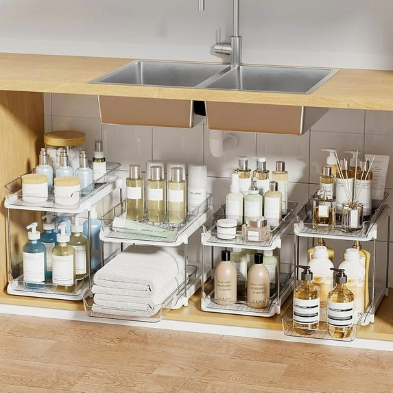 Curated visual reference: Gallery Detail: 2 Tier Multi Purpose Bathroom Under Sink Organizers And Storage