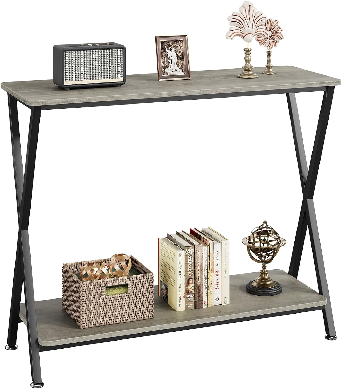 2-Tier Narrow Console Table, Small Entryway Table, Thin Entrance Sofa ...