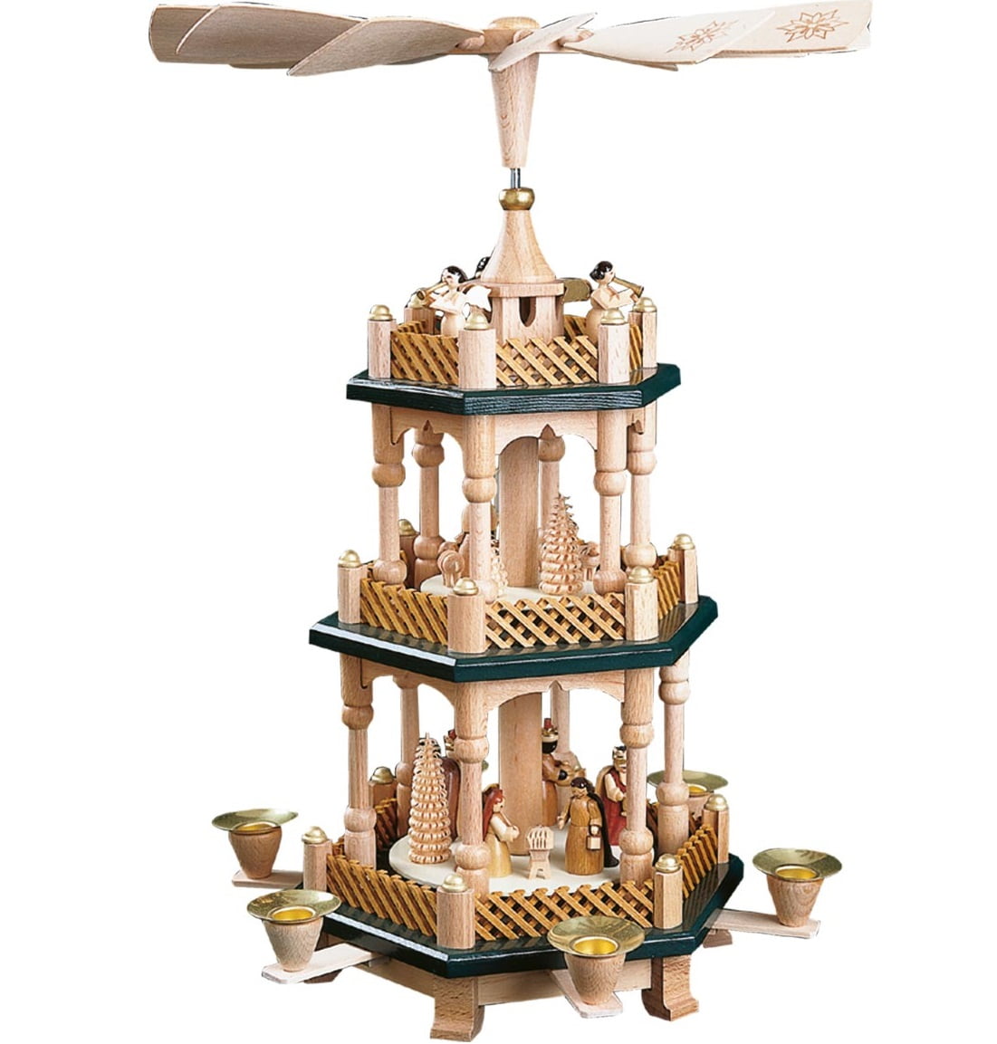 2 Tier Nativity German Wood Christmas Pyramid
