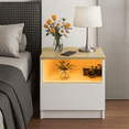 thumbnail image 1 of 2 Tier Nightstand with Drawer, End Table Sofa Side Table for Bedroom Living Room, White, 1 of 6