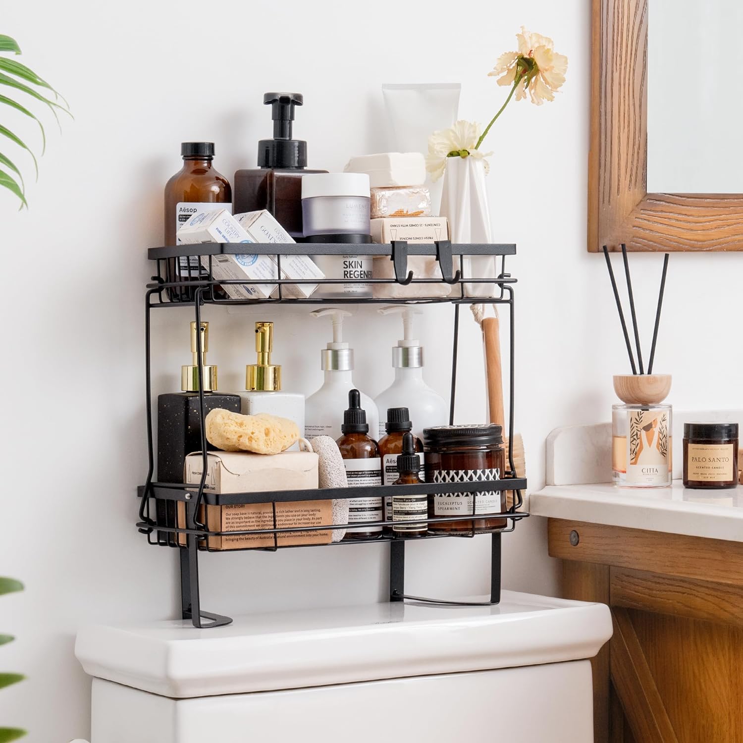 UTEX 3Shelf Bathroom Organizer Over The Toilet, Bathroom Space saver