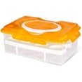 thumbnail image 1 of 2 Tier Plastic Egg Container Holder,Clear Deviled Egg Tray with Lid Egg Carrier Box Holder for Refrigerator Freezer Storage, 1 of 6