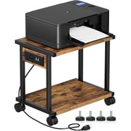 Mind Reader 4-Tier Rolling Printer Cart | Mobile Storage Stand With Drawer & Cord Management, Black