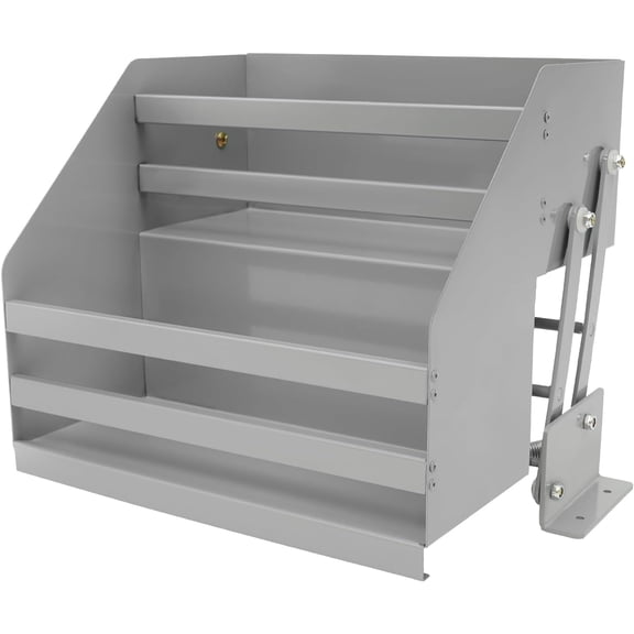 2 Tier Pull-Out Cabinet Wall Shelf, Pull Down Cabinet Organizer, Spice Dishes Rack, Upper-Cabinet, Kitchen Pull Down Shelf, Heavy Duty Pull-Out Organizer, for Use in Kitchens