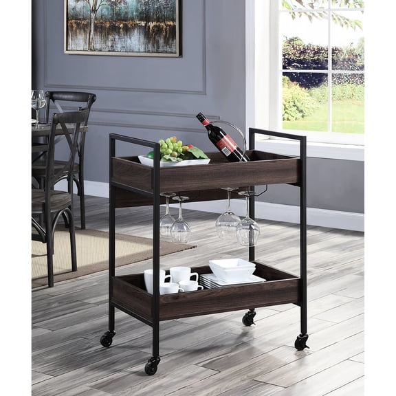 2-Tier Rectangular Serving Cart with PVC Edge | For Conference Rooms, Strong Support
