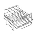 thumbnail image 1 of 2-Tier Rectangular Stainless Steel Skewer & Air Fryer Rack, Removable Trays for Frying, Grilling, Steaming & Dehydrating, Stackable Cooking Stand for Oven, Microwave & Pressure Cooker, 1 of 5