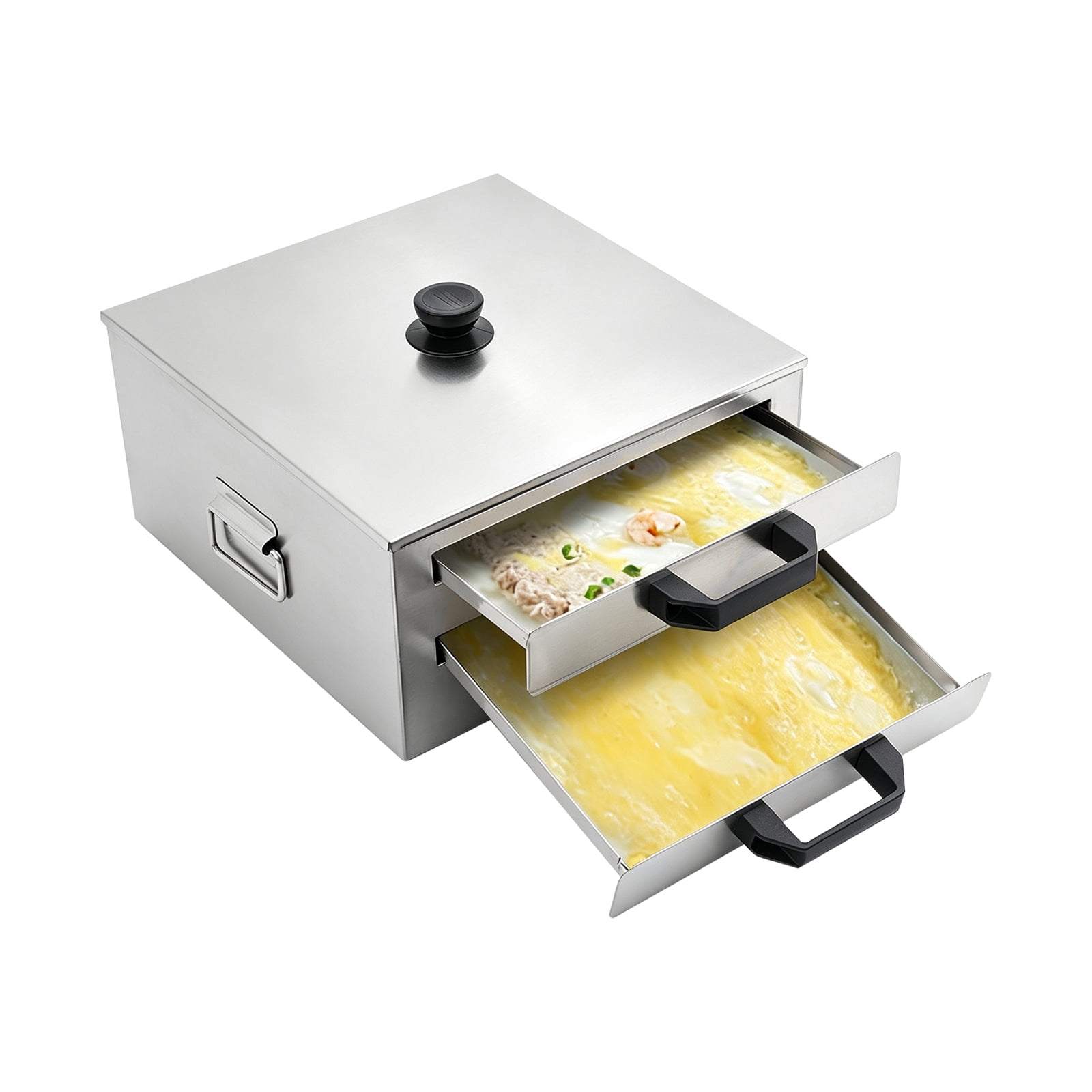 2-Tier Rice Noodle Roll Steamer, 304 Stainless Steel Manual Cheung Fun ...