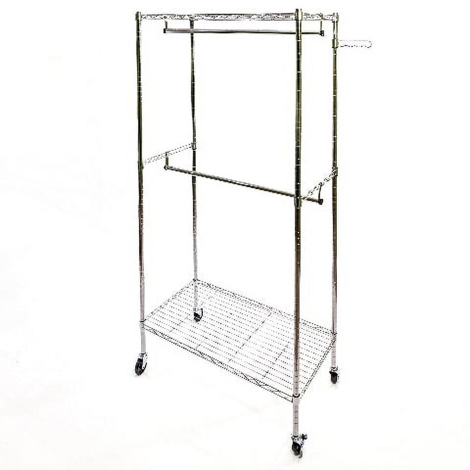 2 Tier Rolling Garment Rack 35.7 x 74 Walmart