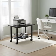 2-Tier Rolling Printer Stand with Storage Shelf - Industrial Mobile Printer Cart