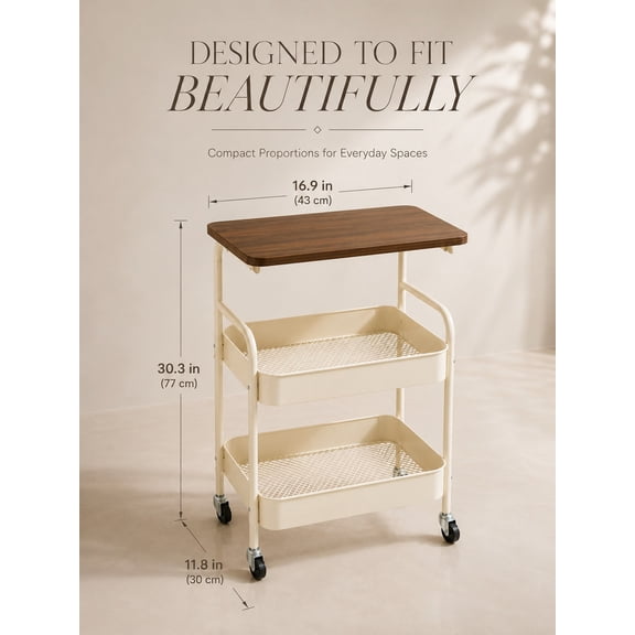 4 Tier Rolling Storage Cart with Wheels Plastic Mobile Utility ...
