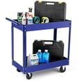 thumbnail image 1 of 2 Tier Rolling Tool Cart,330 Lbs Metal Heavy Duty Utility Cart On Wheels,2 Shelf Steel Utility Cart,Industrial Service Cart,Tool Storage Organizer for Mechanic,Garage,Workshop,Warehouse & Repair Shop, 1 of 7