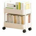 thumbnail image 1 of 2 Tier Rolling Utility Cart Storage Shelf Movable Storage Rack Kitchen Bathroom Slim Slide Organizer Snacks Toys Shelf, 1 of 4