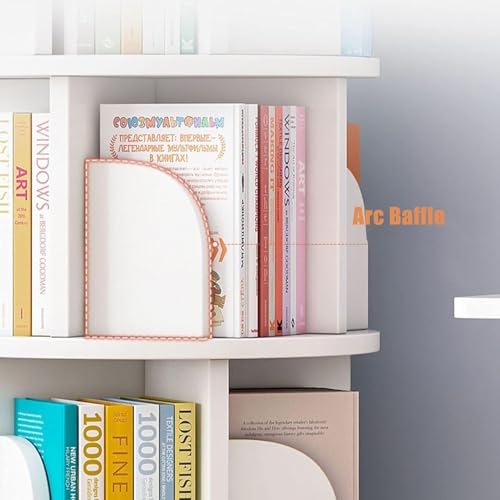 2 Tier Rotating Bookshelf 360 Display Floor Standing Bookcase Storage ...