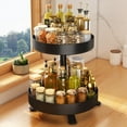 thumbnail image 1 of 2 Tier Rotating Spice Rack, 10-inch Spinning Spice Organizer, Kitchen Counter Storage, Black, 1 of 10