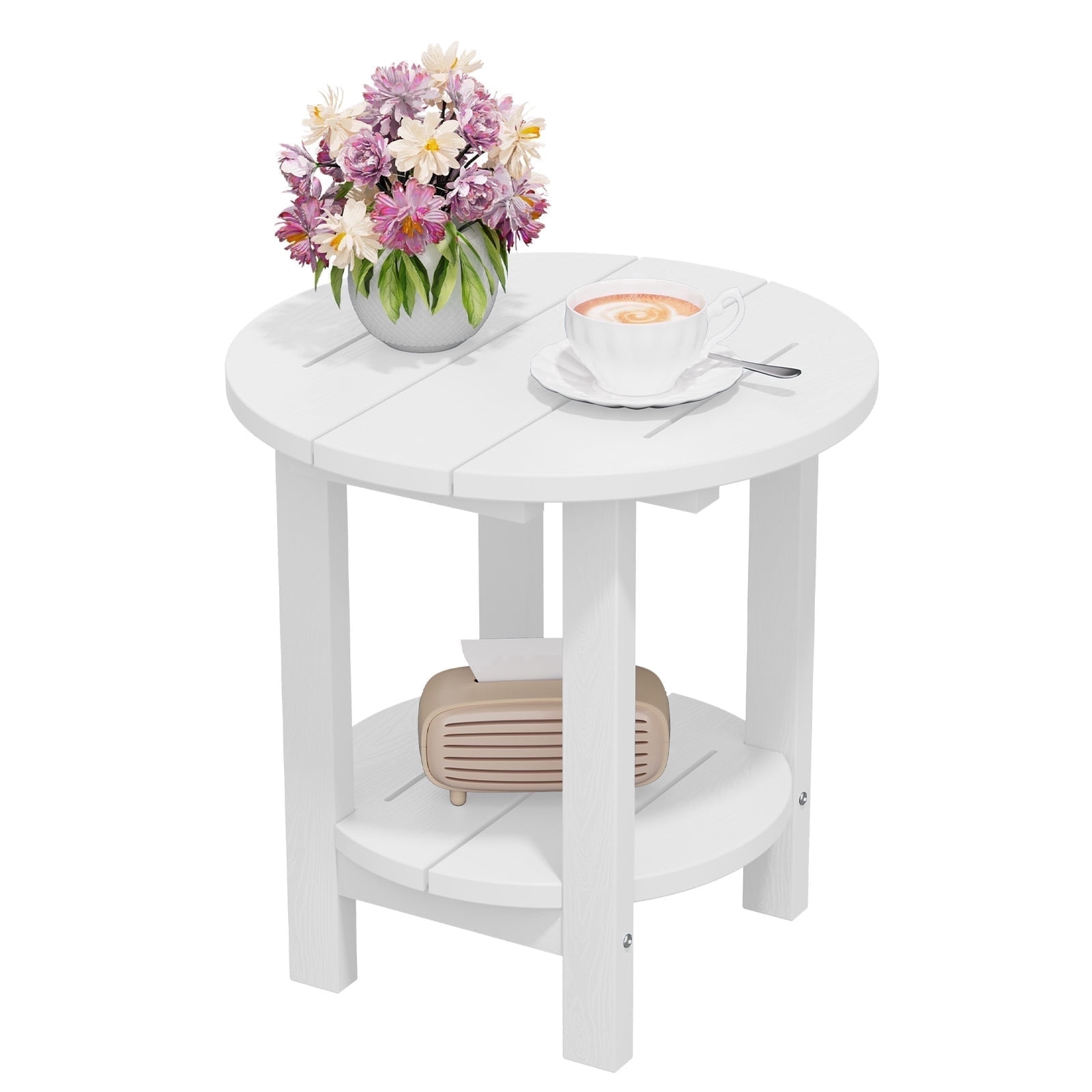 Round HDPE Patio Side Table