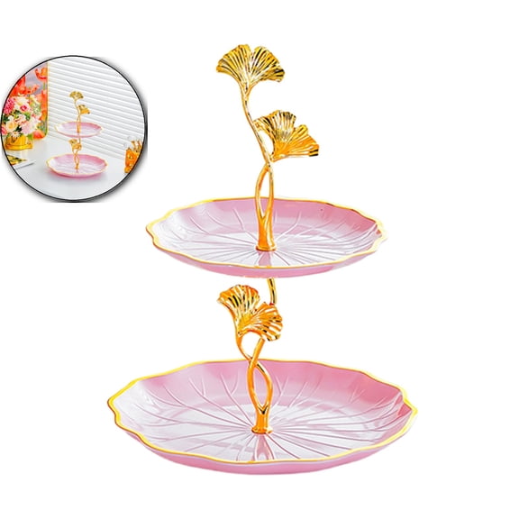 2 Tier Serving Tray, 2 Tier Cupcake Serving Stand for Tea Party, Multi Layer Candy Plates for Fruit Desserts, 11.42x8.07 Inch