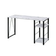 thumbnail image 1 of 2 Tier Shelf Desk For Home In Antique White & Black With Metal Construction Element Rectangular Shelves Finish And Base, 1 of 3