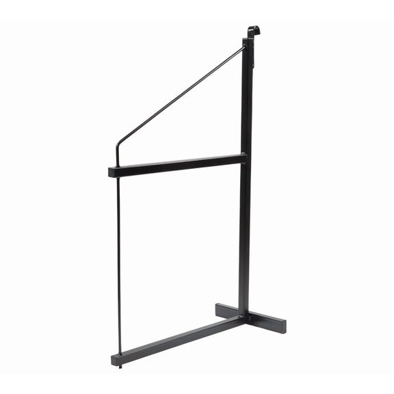 2 Tier Shipping Container Shelving Bracket with Hooks - 35-1/2"x24", 550 lbs WLL - Black Powder Coated Steel for Heavy Duty Trailer Containers - Easy to Assemble & Remove