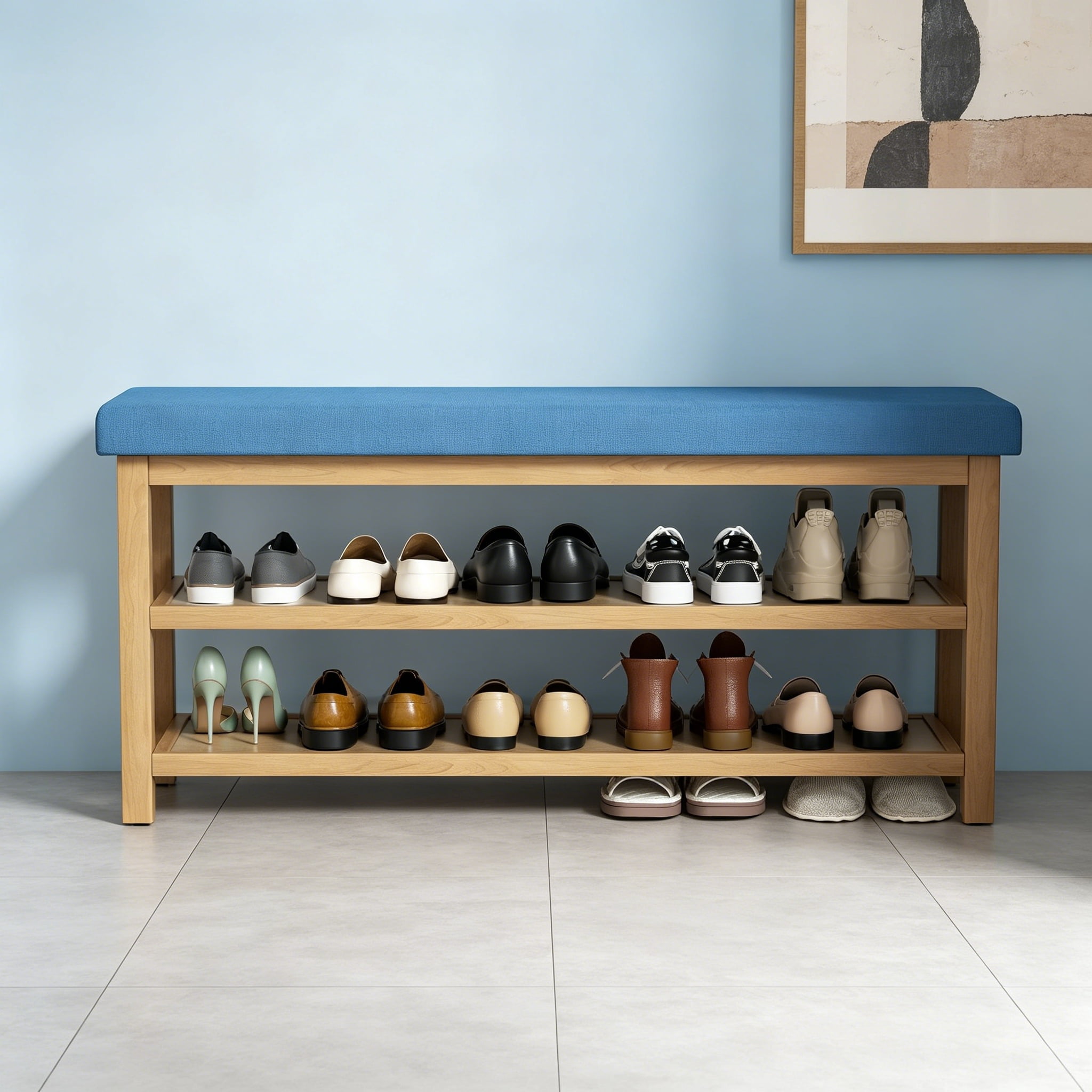 Wood Shoe Racks in shoe storage | Blue - Walmart.com