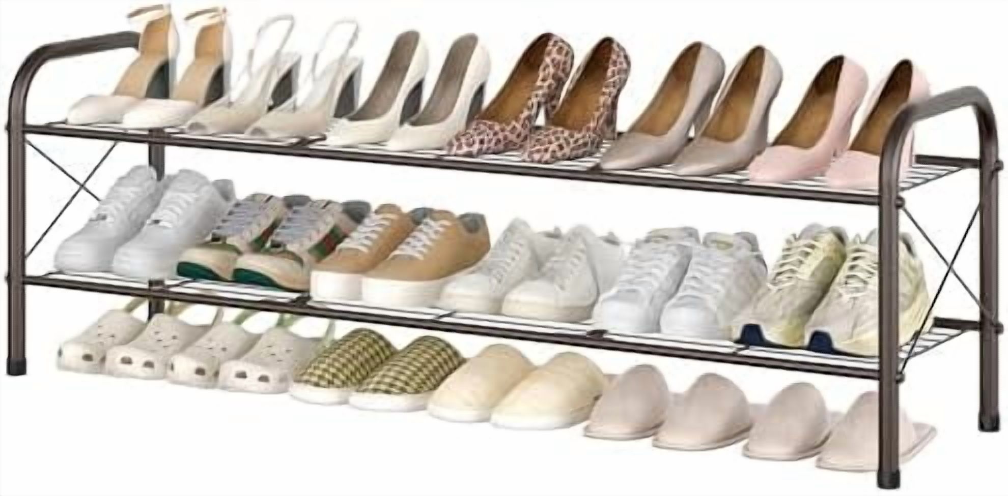 All Style Shoe Racks 2 Tier Shoe Rack for Closet, Durable Mesh Style Shoe Rack, Entryway ...