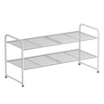 thumbnail image 1 of SUFAUY 2 Tier  Stackable 33" Wide Metal Shoes Rack, Silver, 1 of 8