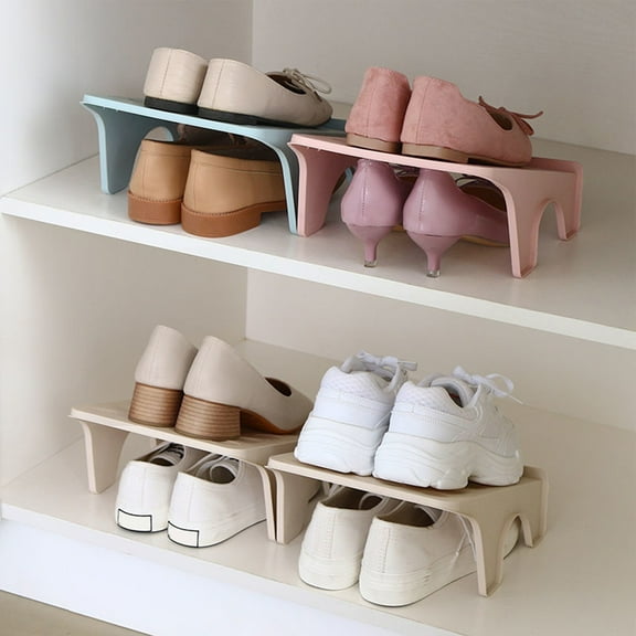 2-Tier Shoe Storage Rack, Double Shelf Shoe Slot Space Saving Organizer - Multifunctional Shoe Holder Shelf