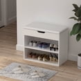 thumbnail image 1 of KULAGAGA 2-Tier Shoes Bench, Modern Shoe Storage Cabinet Shoes Rack for Hallway Entryway, White, 1 of 6