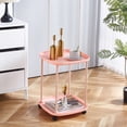 thumbnail image 1 of 2 Tier Side Table With Wheels Rolling End Side Table Small With Storage Shelves Industrial Night Stand For Small Space Living Room Bedroom Kitchen Office End Table Bedside Table, 1 of 6