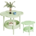 thumbnail image 1 of 2 Tier Side Table With Removable Tray Small End Table For Living Room Bedroom Balcony Indoor Outdoor Modern European Style Easy Assembly, 1 of 9