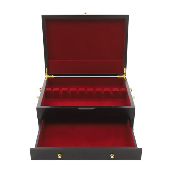 2--Tier Silverware Chest Forks Spoons Knives Storage Box For Home, Hotels
